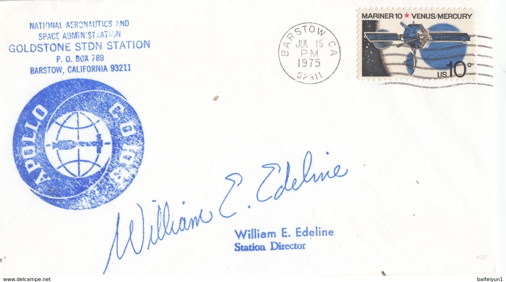 Unite States 1975 USA Apollo And USSR Soyuz Spacecraft Program Goldstone STDN Station Commemorative Cover - North  America