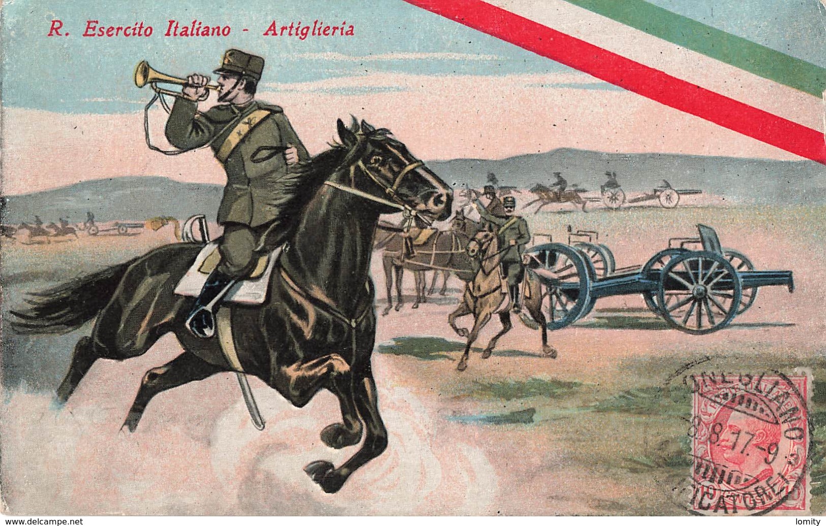 Militaire Guerre 1914 1918 Armée Italienne Artillerie Esercito Italiano Artiglieria Cachet 1917 Conegliano Caporal - Guerra 1914-18