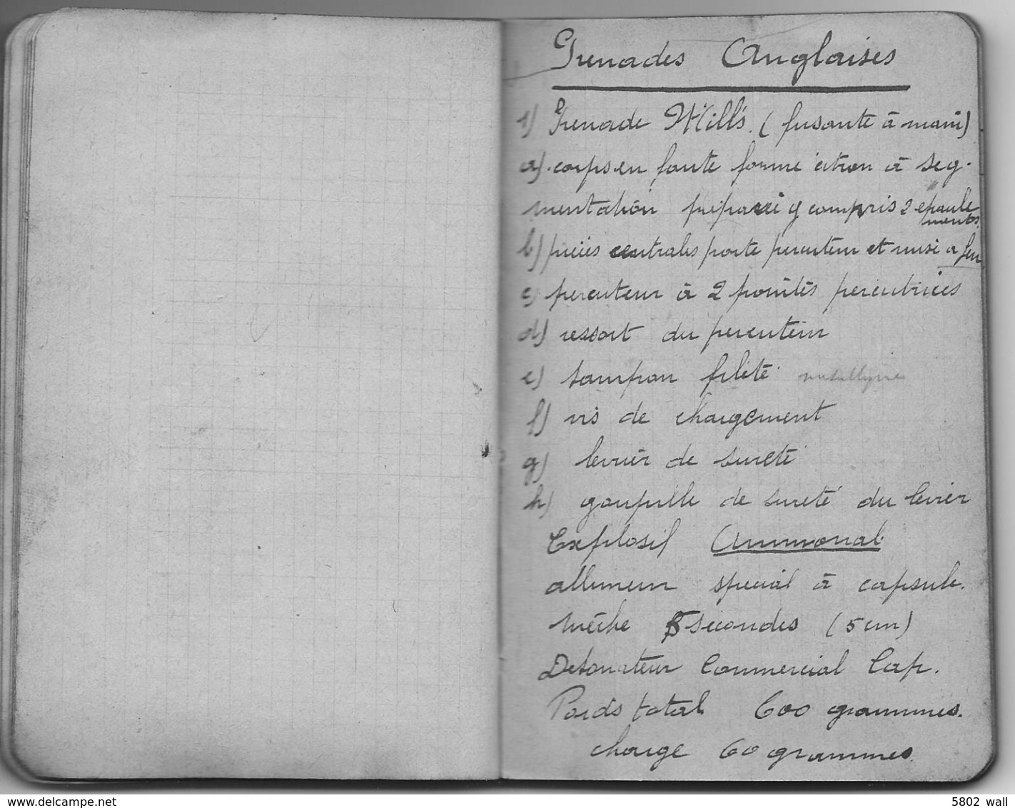 14-18 UNIQUE - Carnet Manuscrit D'Etude Théorique "Grenades" Du Sdt Georges Rome D'Aywaille - 1916 - 1914-18