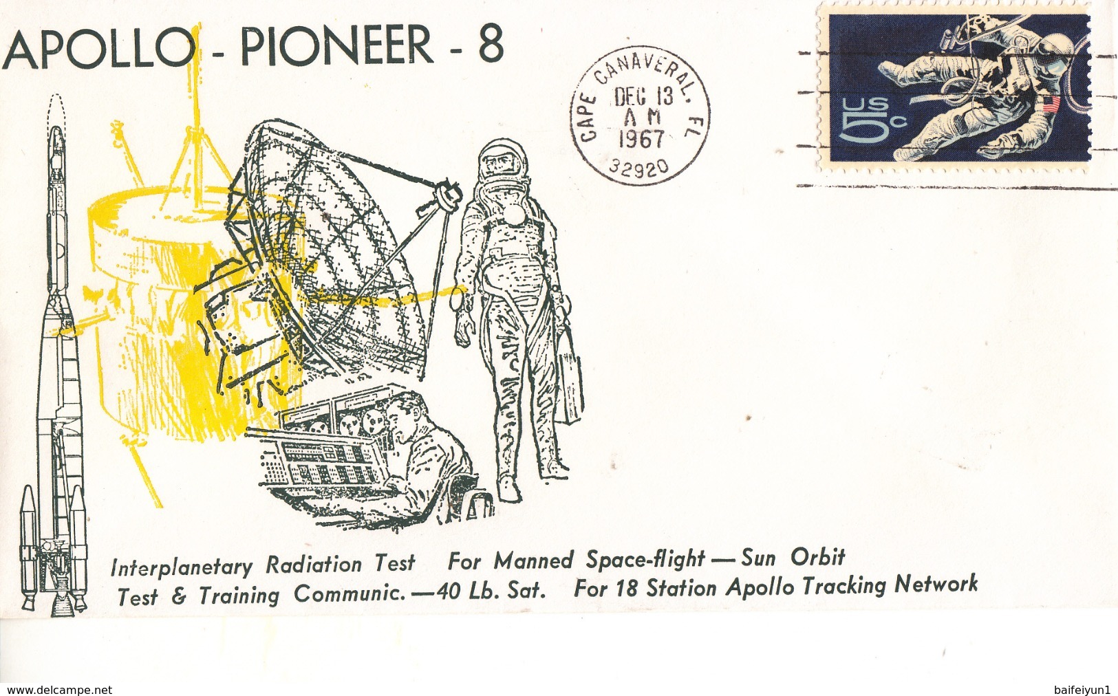 USA 1967 Apollo And Pioneer-8 Commemorative Cover - North  America