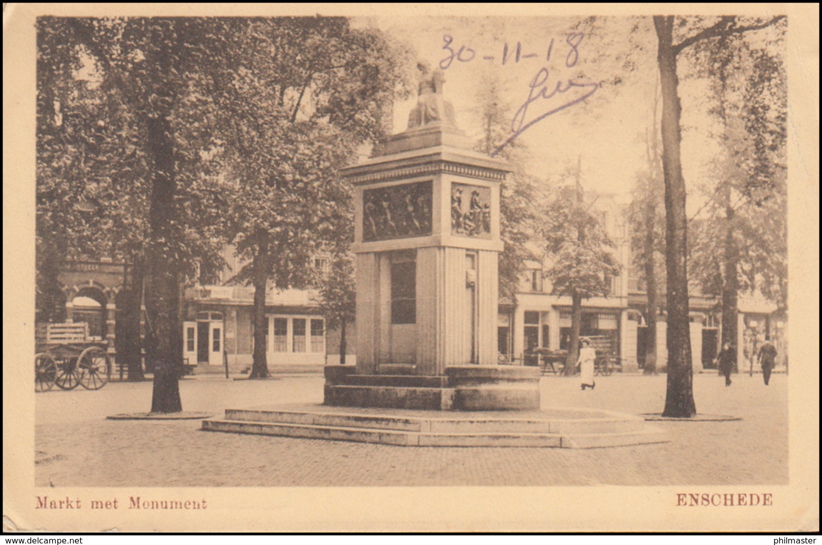 Kriegsgefangenenpost Prisonniers De Guerre ENSCHEDE 30.11.18 Auf AK Markt - Autres & Non Classés