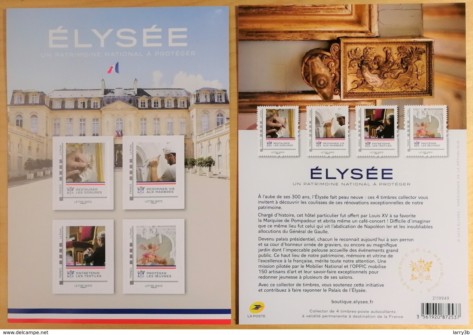 FRANCE 2019 COLLECTOR "ELYSEE - UN PATRIMOINE A PROTEGER" - MTAM-2019-XXX - NEUF - Collectors