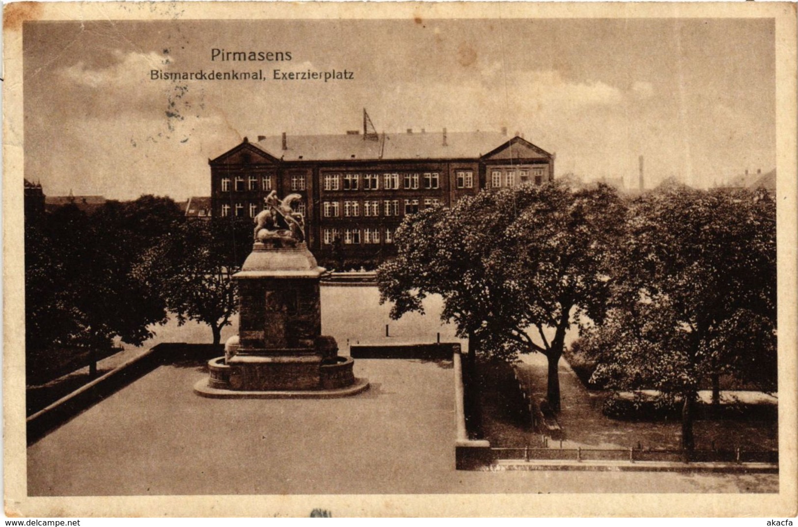 CPA AK Pirmasens - Exerzierplatz - Bismarckdenkmal GERMANY (914121) - Pirmasens