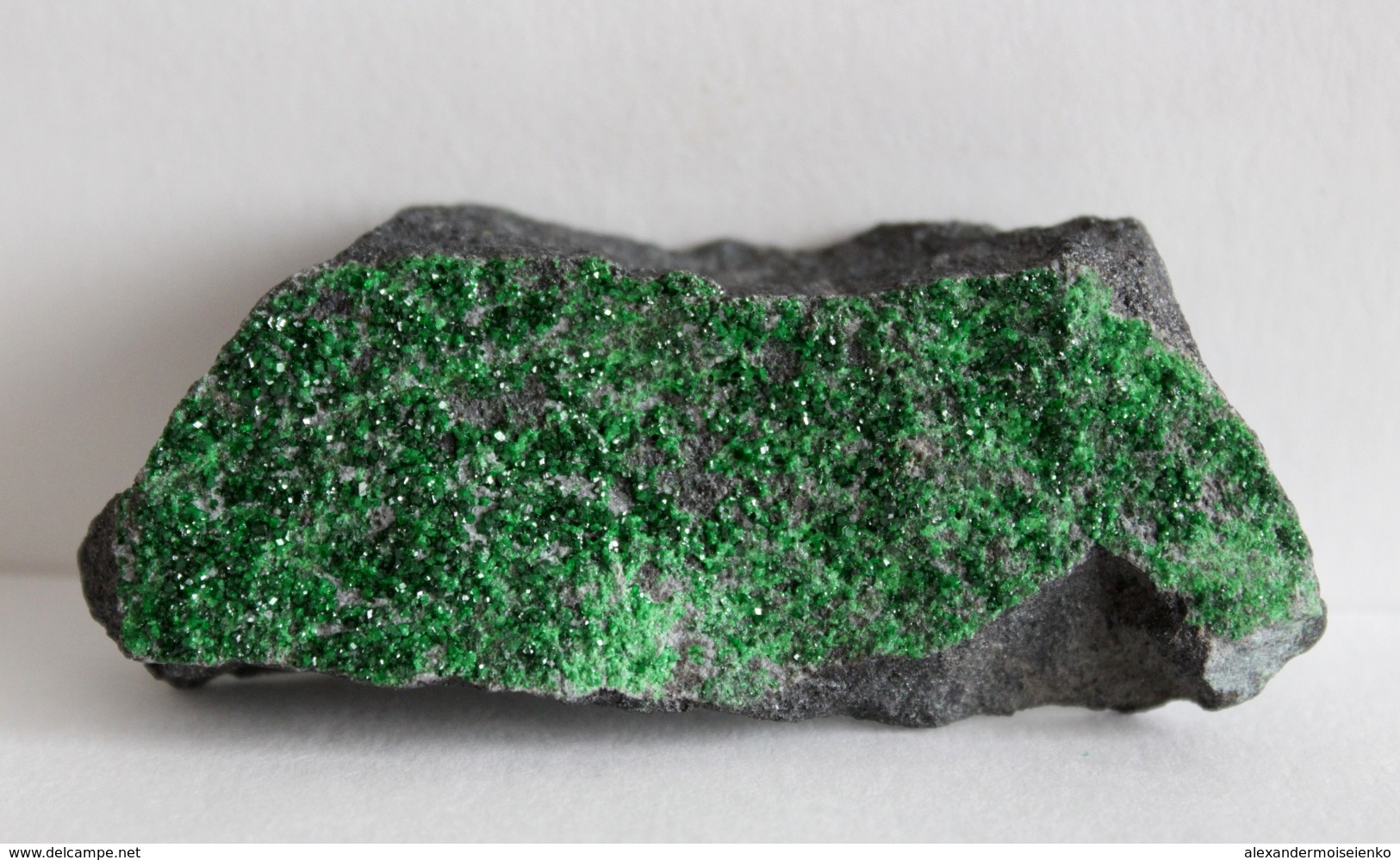 Uvarovite Crystals on chromite matrix. Russia