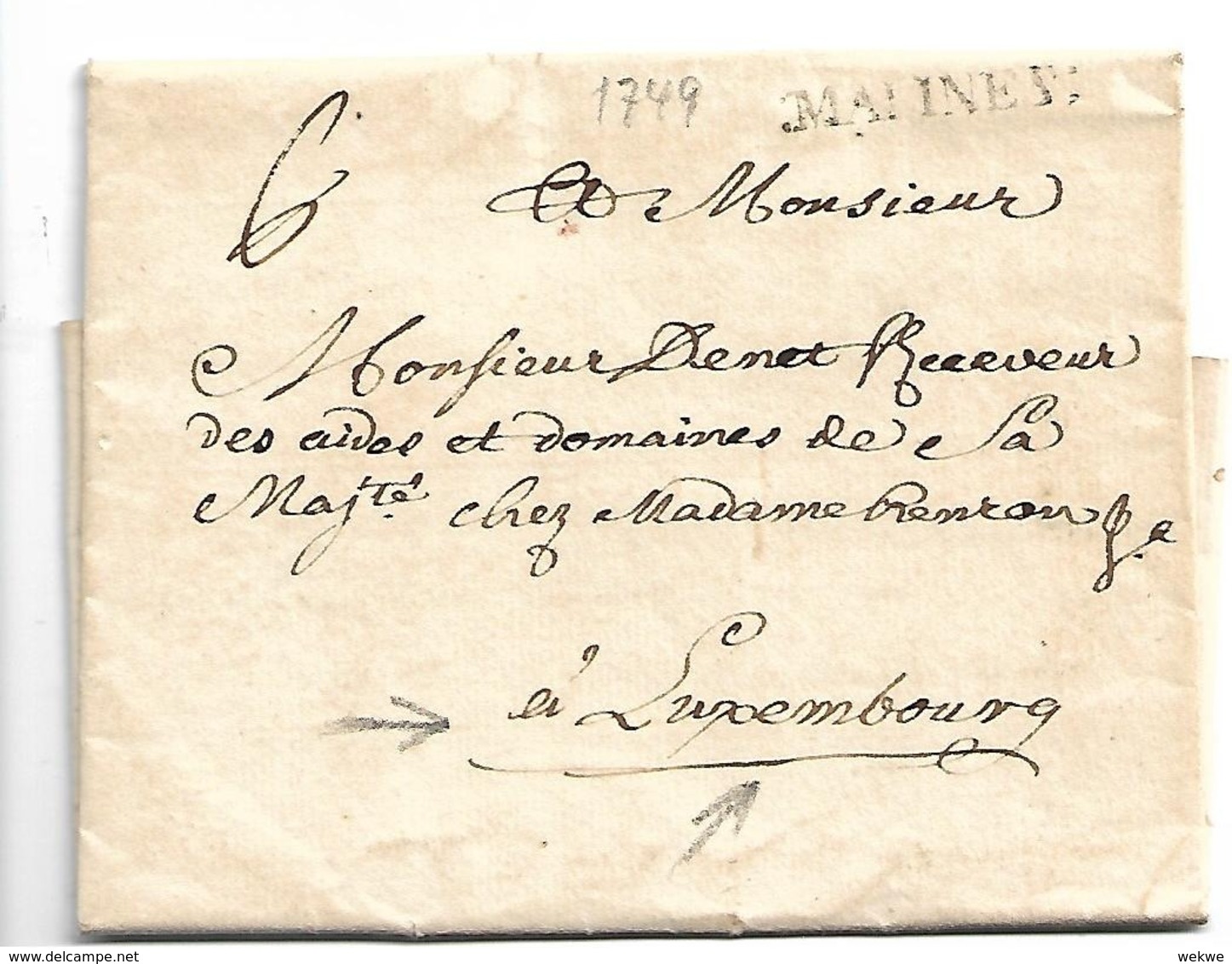 Lux173 / LUXEMBURG - Malines Nach Luxemburg 1749. Sehr Schöner Beleg Mit Kompl. Briefinhalt - ...-1852 Prephilately