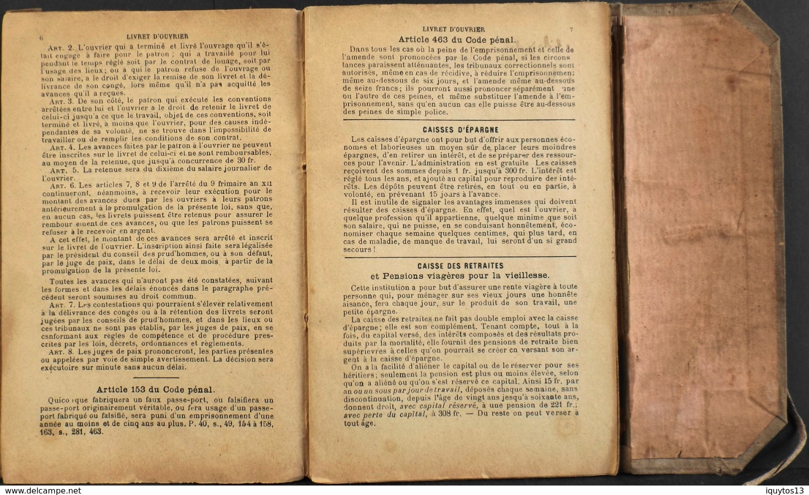 FR. - LIVRET D'OUVRIER BIJOUTIER Loi Du 22.6.1854 - Mairie De St-Martin-de-Valamas (Ardéche) Daté 15 Mars 1901 - En BE - Documents Historiques