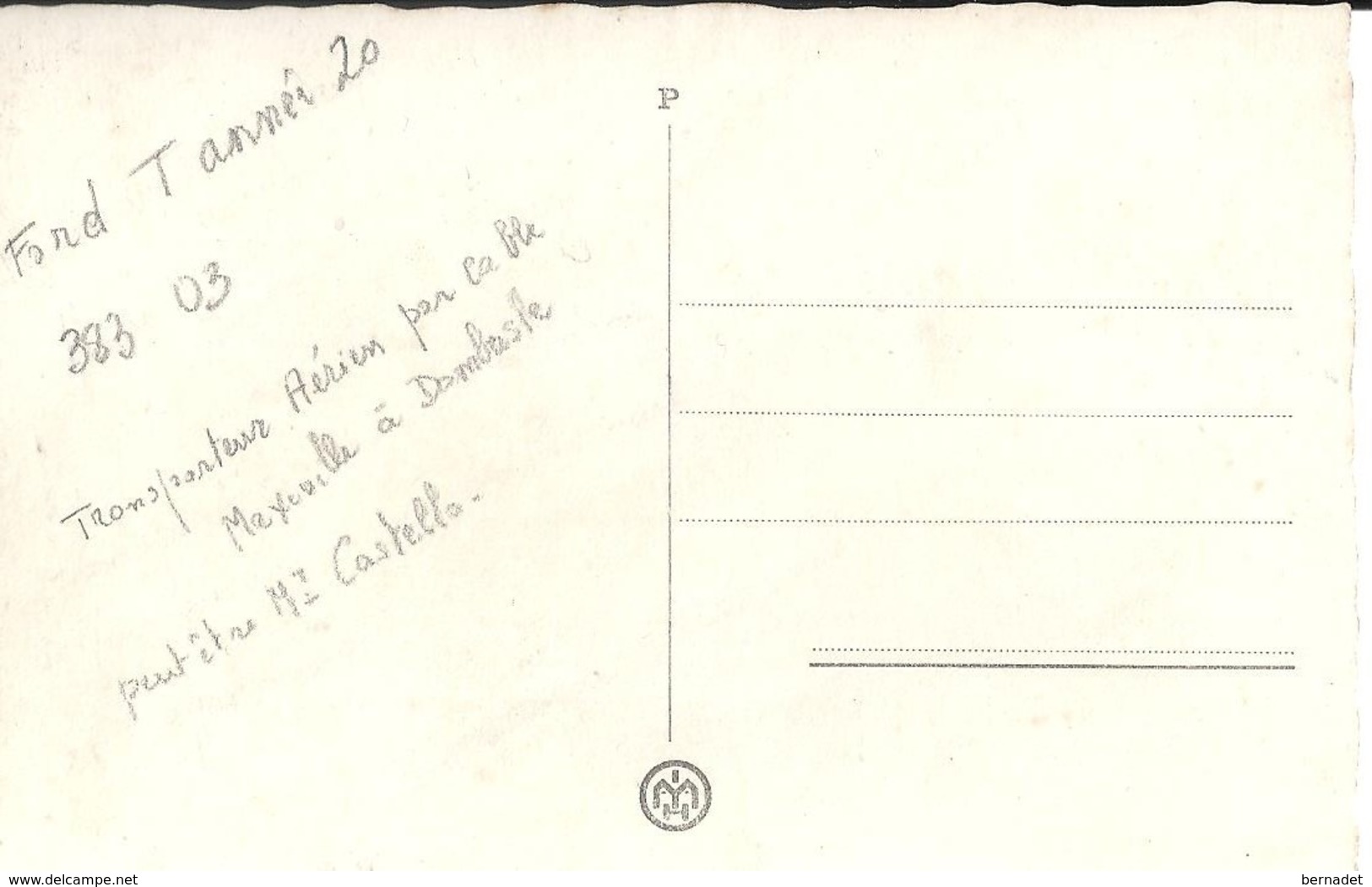 54 .. MAXEVILLE à DOMBASLE .. TRANSPORTEUR AERIEN PAR CABLE .. FORD T Année 20 ..( MONSIEUR CASTELLO ?? ) - Nancy