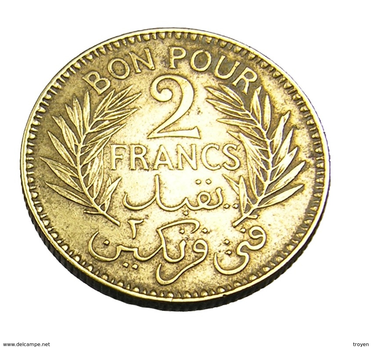 Bon Pour 2 Francs  - Tunisie - Bronze Alu  - 1941 - TTB - Tunisia