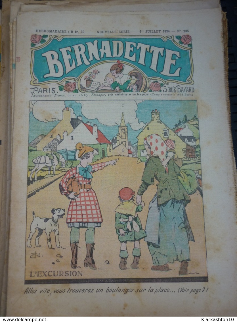 Bernadette Nouvelle Série N°235: 1er Juillet 1934: L'excursion - Lisette
