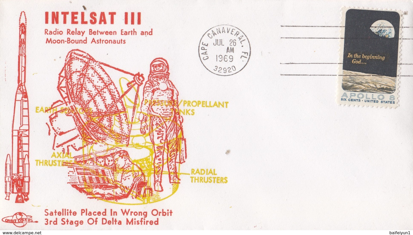 USA 1963  IntelSat III Satellite Commemorative Cover - North  America