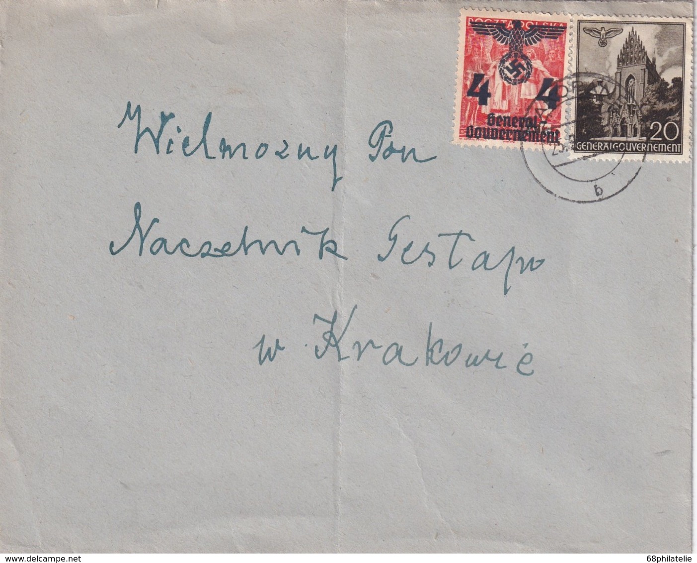 ALLEMAGNE  GENERAL GOUVERNEMENT LETTRE DE ZAKOPANE - Occupation 1938-45