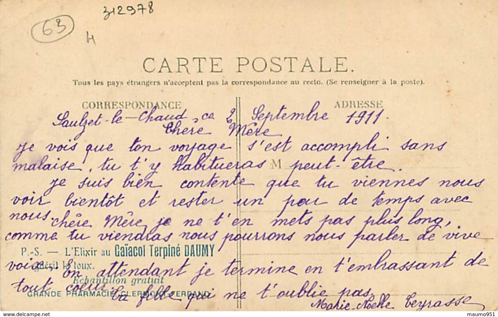 DEPARTEMENT 63 CIRCUIT D 'AUVERGNE - COUPE GARDON BENNETT 1905 - Altri & Non Classificati