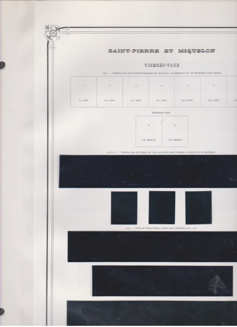 SAINT PIERRE ET MIQUELON  61 Feuilles Yvert Et Tellier Préimprimées Avec Pochettes Collées  - Années 1885 à 1996 - Pre-Impresas