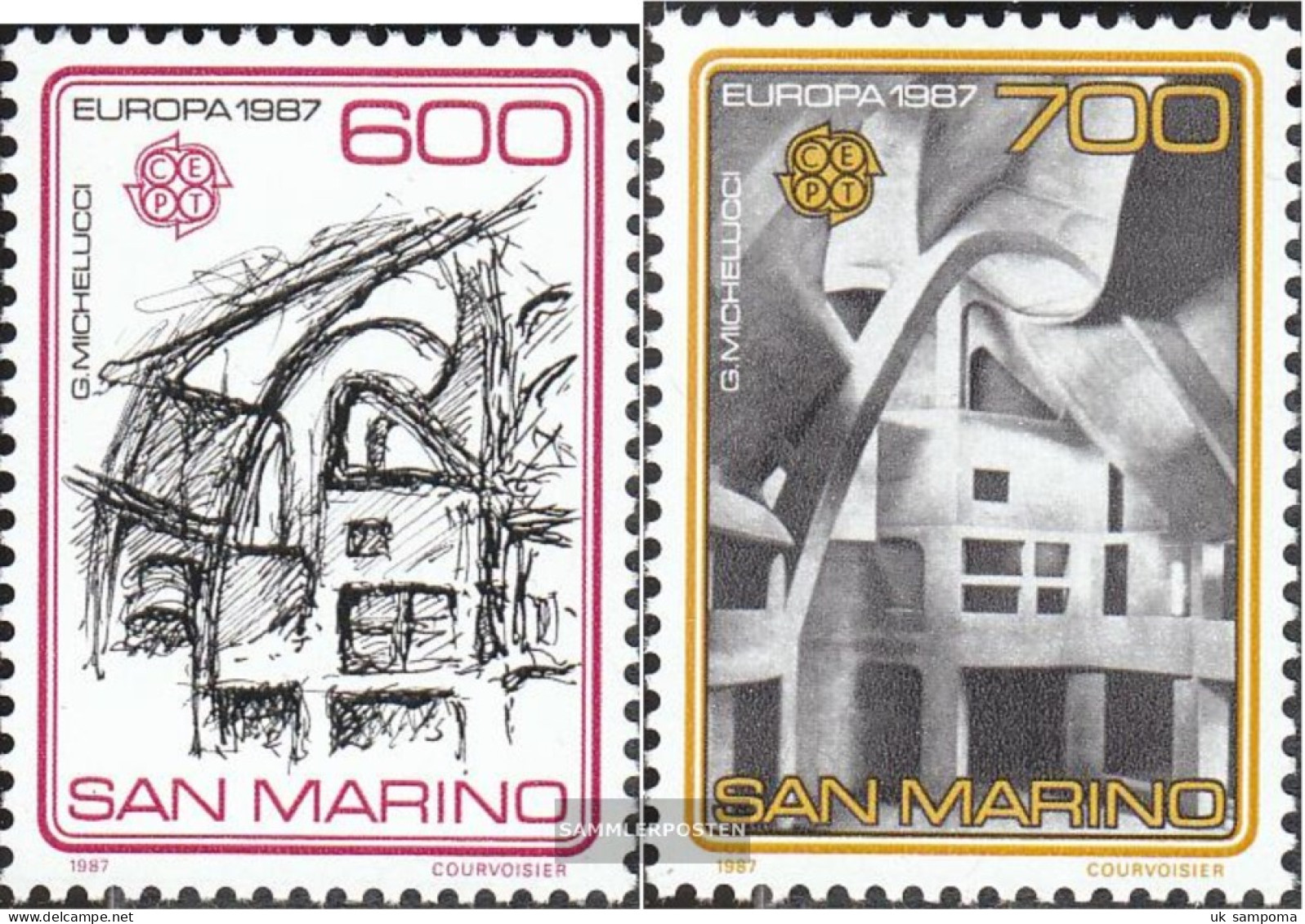 San Marino 1354-1355 (complete Issue) Unmounted Mint / Never Hinged 1987 Architecture - Unused Stamps