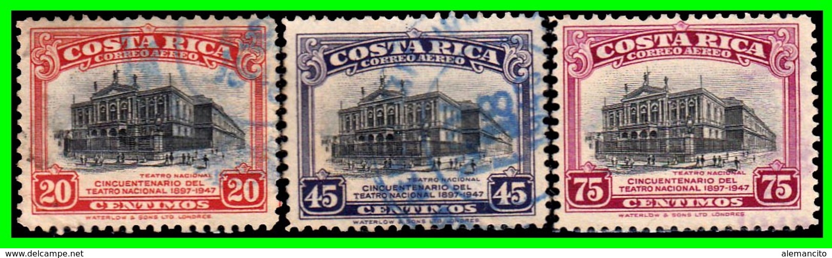 COSTA RICA 3  SELLOS AÑO 1948 - Costa Rica