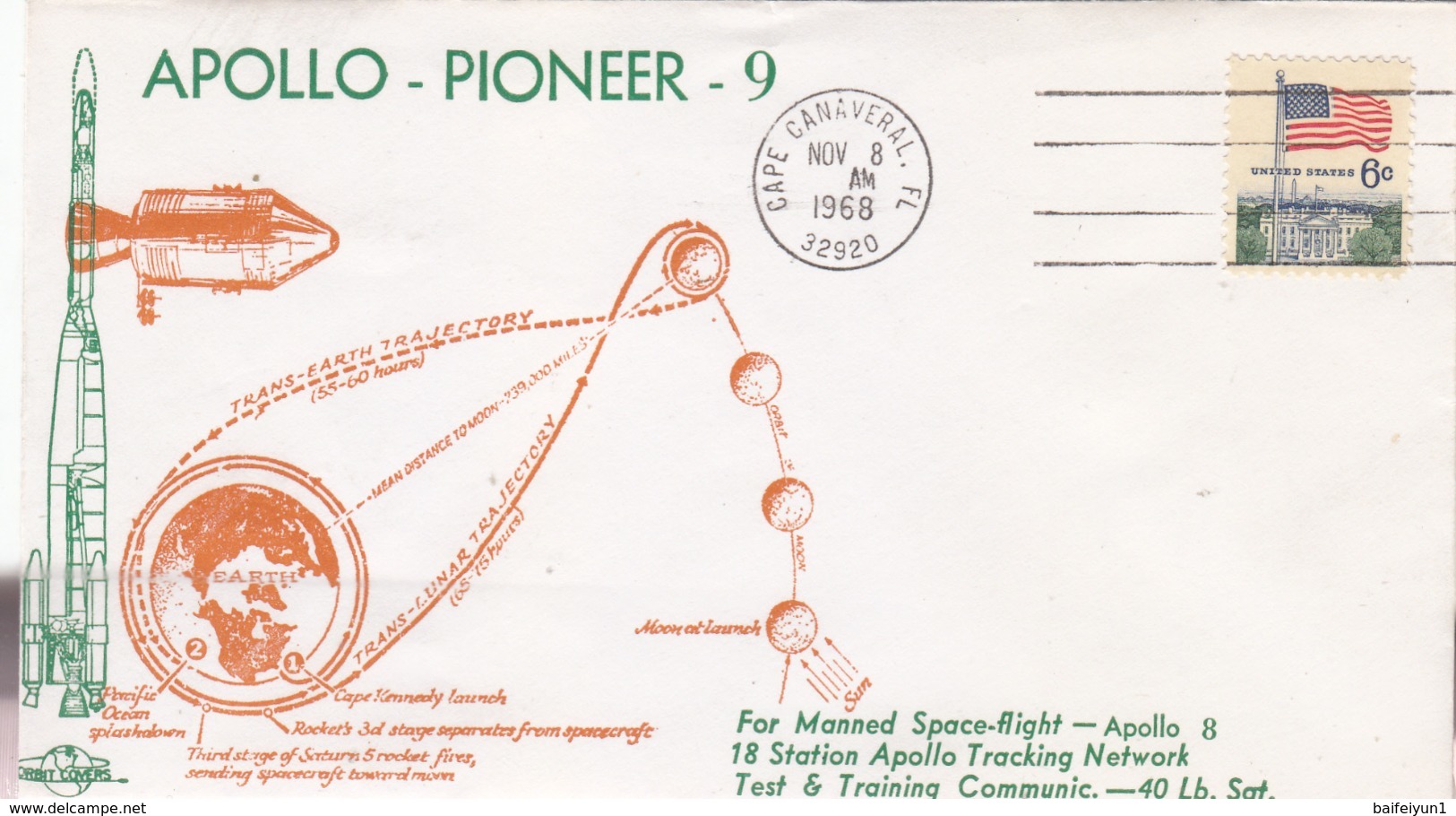 USA 1968  Apollo And Pioneer-9 Commemorative Cover - North  America