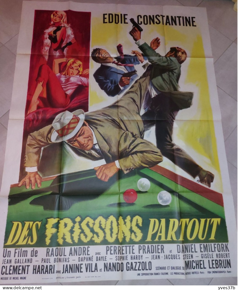 "Des Frissons Partout" Eddie Constantine...1963 -affiche 120x160 - TTB - Posters