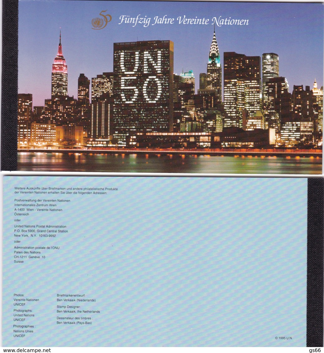 UNO-Wien, 1995,  190/01 MH 0-1,  MNH **,   50 Jahre Vereinte Nationen (UNO), Booklet - Booklets