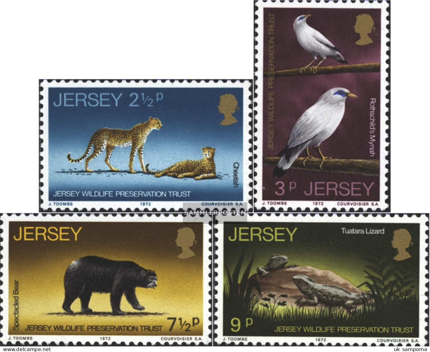 United Kingdom - Jersey 65-68 (complete Issue) Unmounted Mint / Never Hinged 1972 Wildlife - Jersey