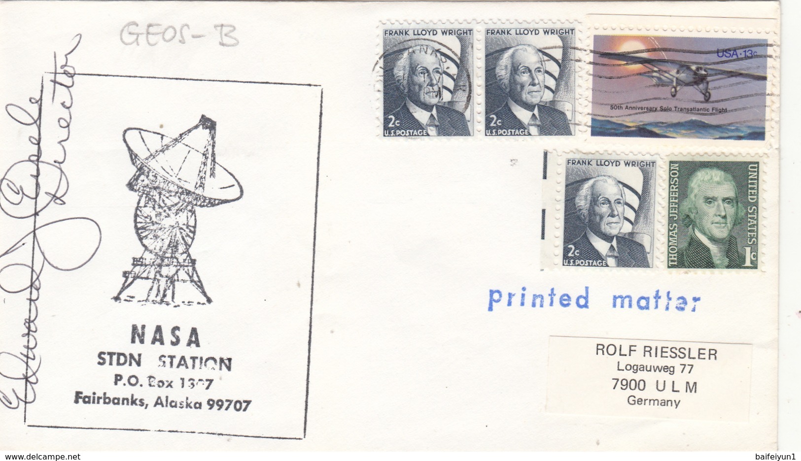 USA 1968 Geodetic Earth Orbiting Satellite-B Commemorative Cover - North  America