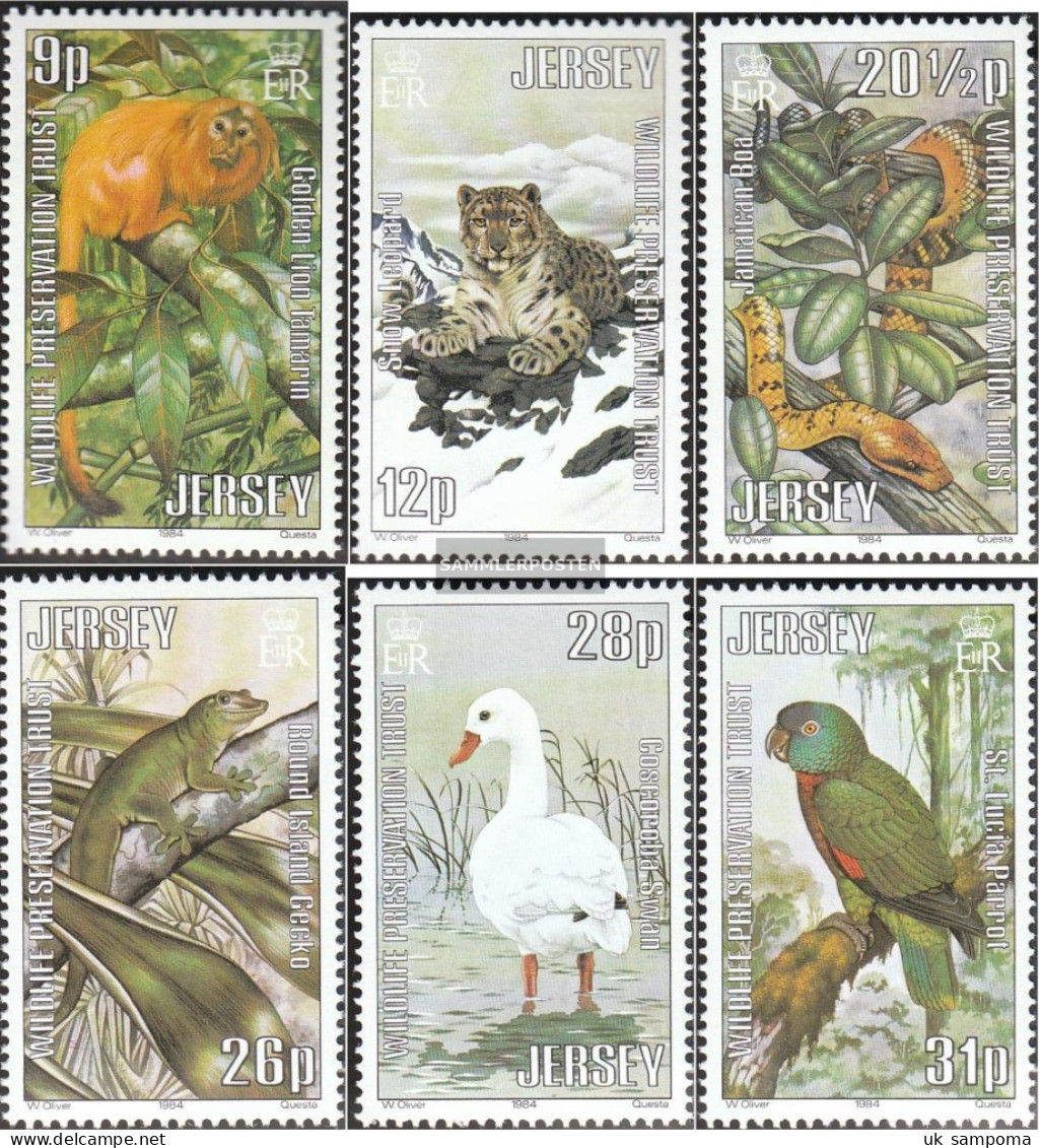 United Kingdom - Jersey 314-319 (complete Issue) Unmounted Mint / Never Hinged 1984 Wildlife - Jersey
