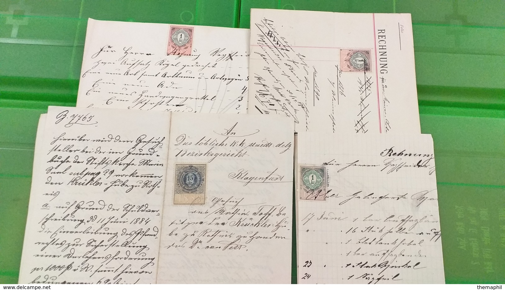 lot n° TH.1093 AUTRICHE timbre fiscaux sur lettres , un lot de 60 documents