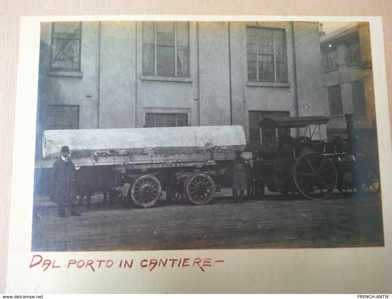 2 PHOTO METIER ITALIE MARBRERIE TRACTEUR A VAPEUR STABILIMENTO DI TORINO INTERNO ET DAL PORTO IN CANTIERE - Mestieri