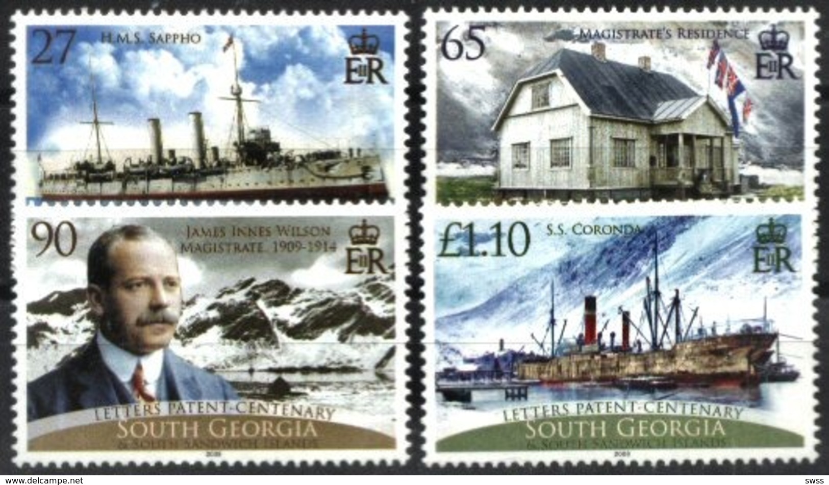 SOUTH GEORGIA AND SOUTH SANDWICH ISLANDS, 2009, VESSELS, YV#449-52, MNH - Südgeorgien