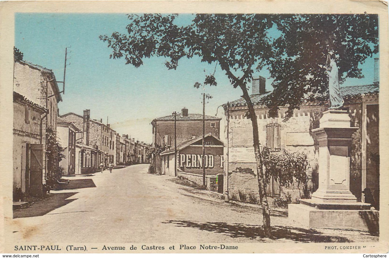 CPSM 81 Tarn Saint Paul Cap De Joux Avenue De Castres Et Place Notre Dame Pernod - Saint Paul Cap De Joux