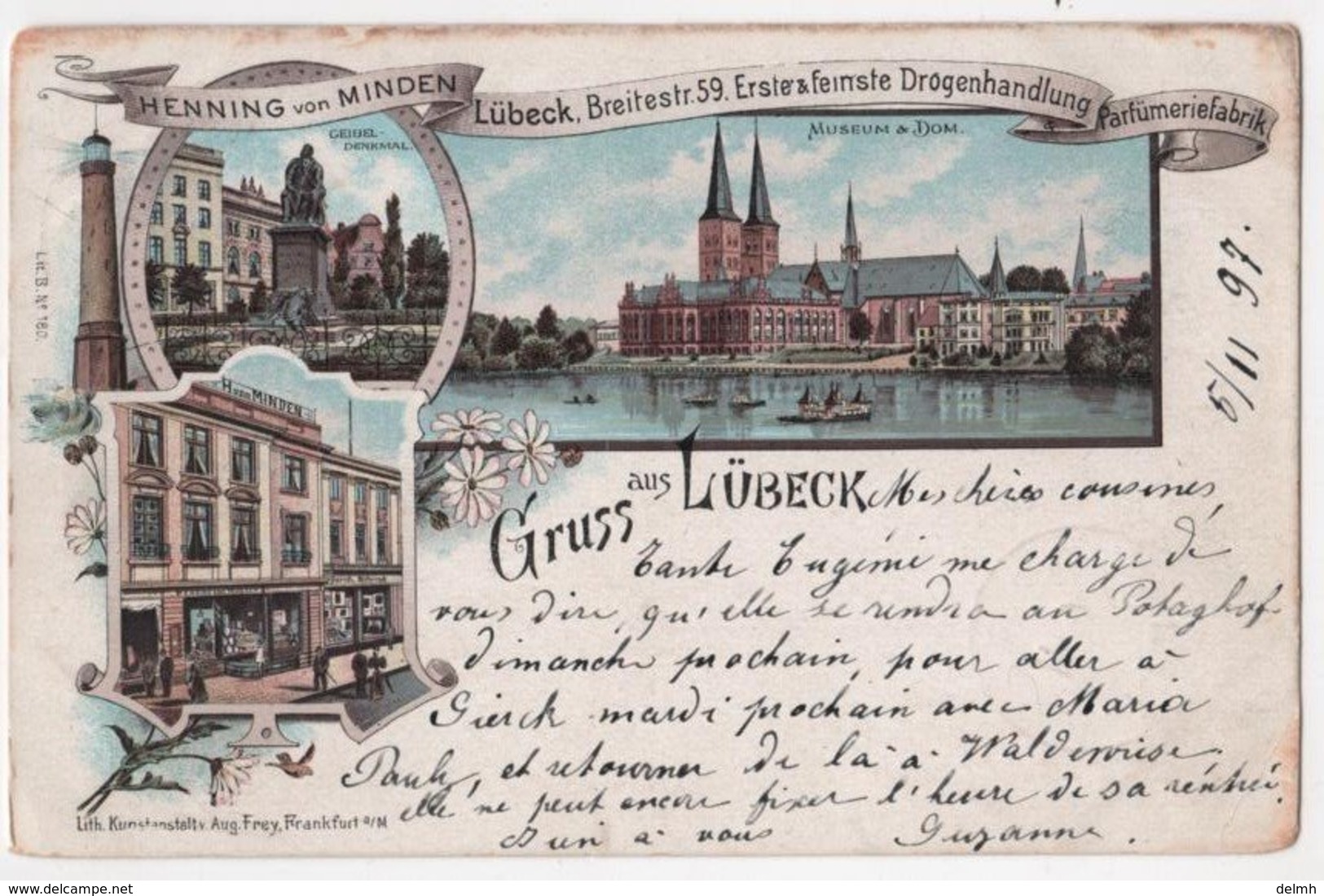 CPA Germany Gruss Aus LUBECK Parfumerie Henning Von Minden 1897 - Luebeck