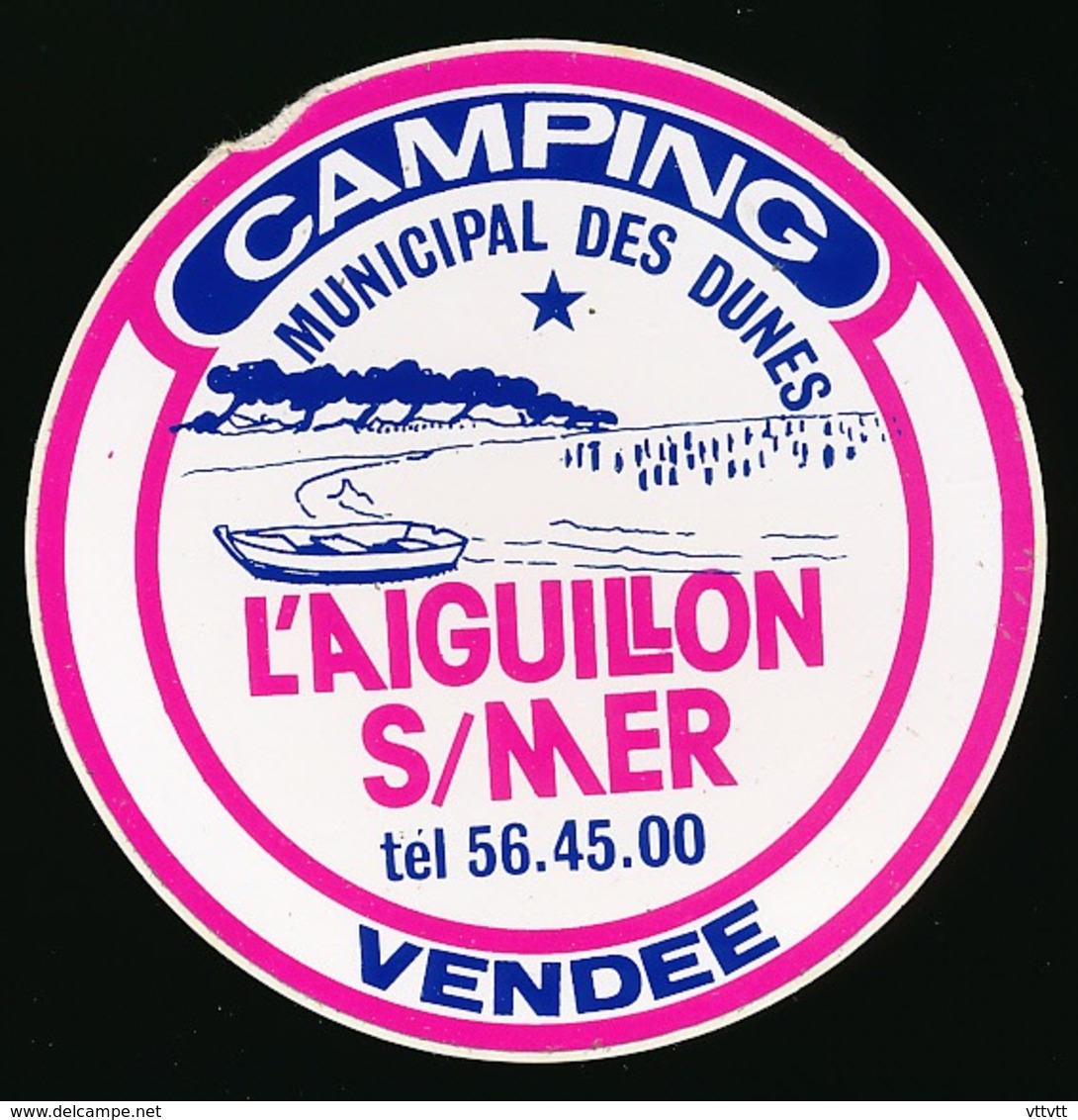 AUTOCOLLANT, STICKERS : L'AIGUILLON-SUR-MER (Vendée), Camping Municipal Des Dunes - Aufkleber