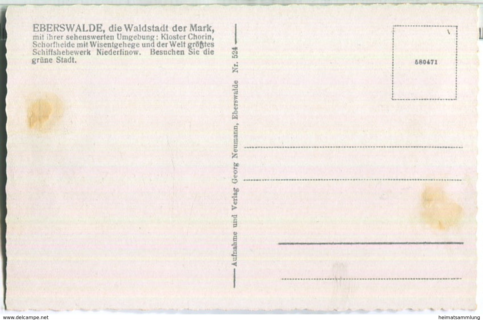 Eberswalde - Moltketreppe - Verlag Georg Neumann Eberswalde 30er Jahre - Eberswalde
