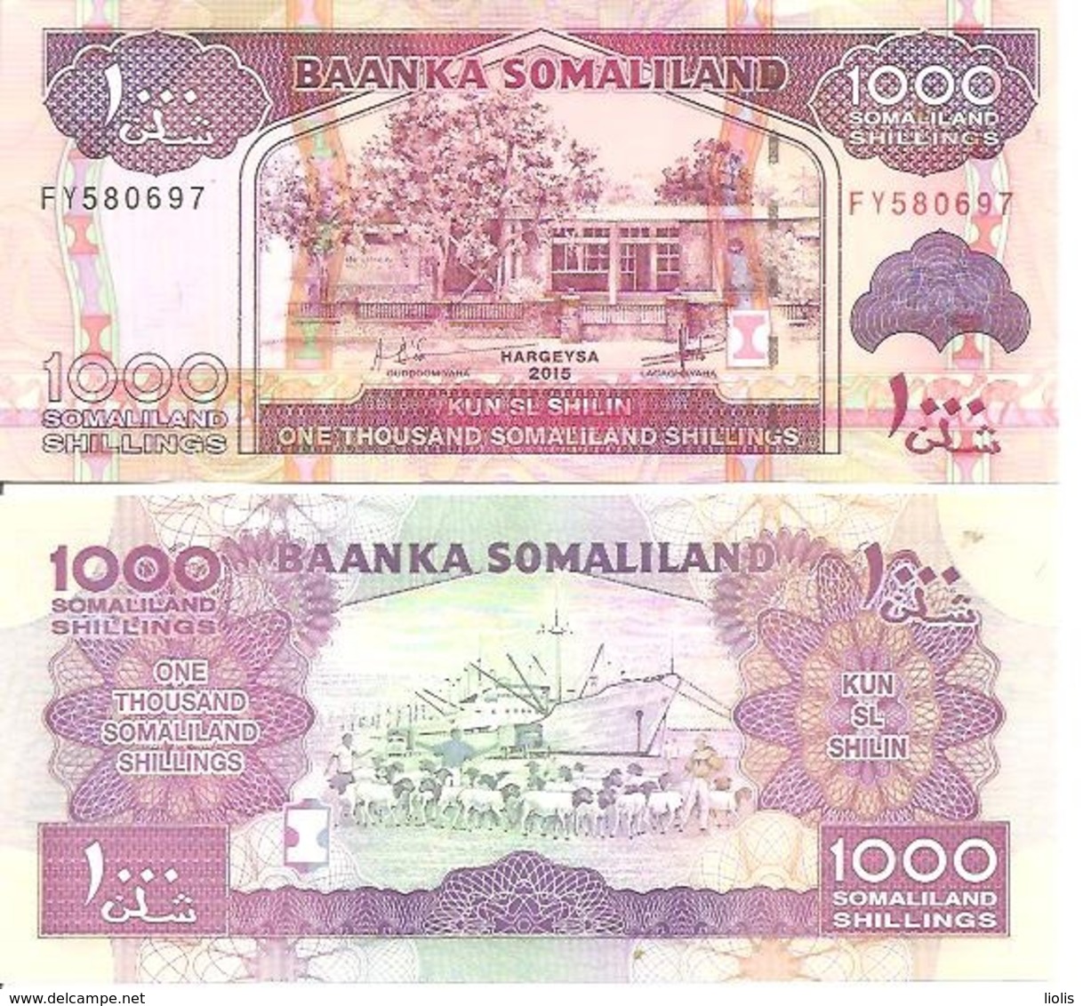 Somalia  P-20d  1000 Shillings  2015  UNC - Somalie