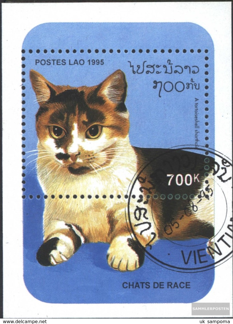 Laos Block154 (complete Issue) Fine Used / Cancelled 1995 Breed Cats - Laos