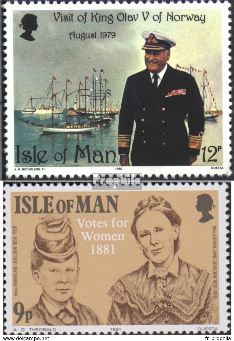 Gb - Île Homme 172,193 (complète.Edition.) Neuf Avec Gomme Originale 1980 King Olav, Droit De Vote Des Femmes - Man (Eiland)