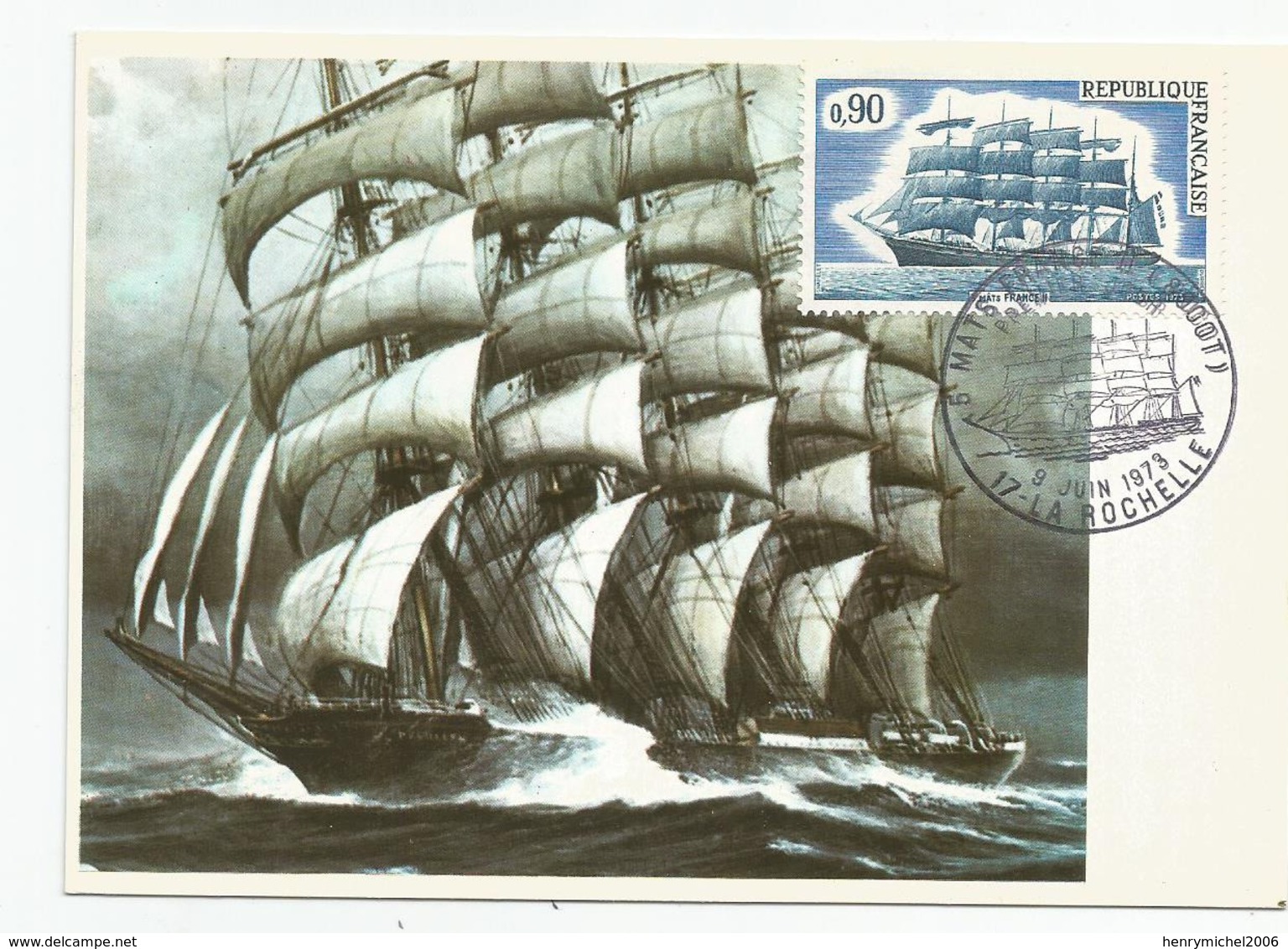 Cpm Bateau Voilier 5 Mats Le Prussien Carte Maximum - Sailing Vessels