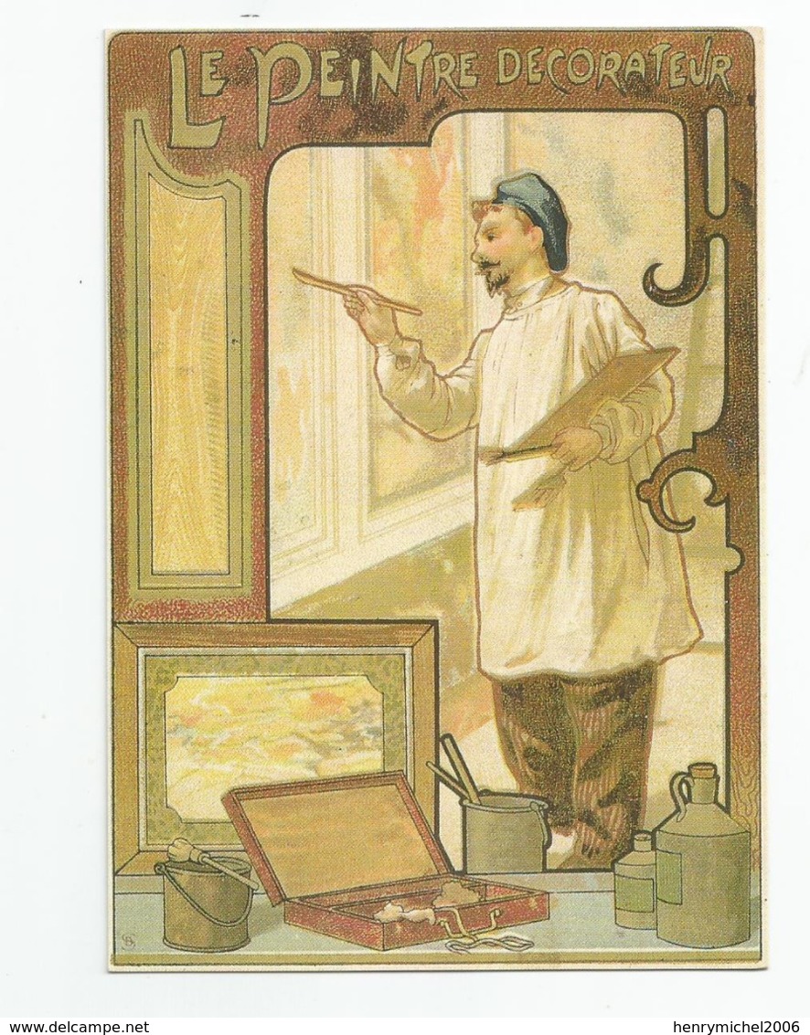 Cpm Métier Le Peintre Décorateur Art Nouveau éditée Pour La 6e Rencontres Internationales Des Peintres Paris 2001 - Ambachten