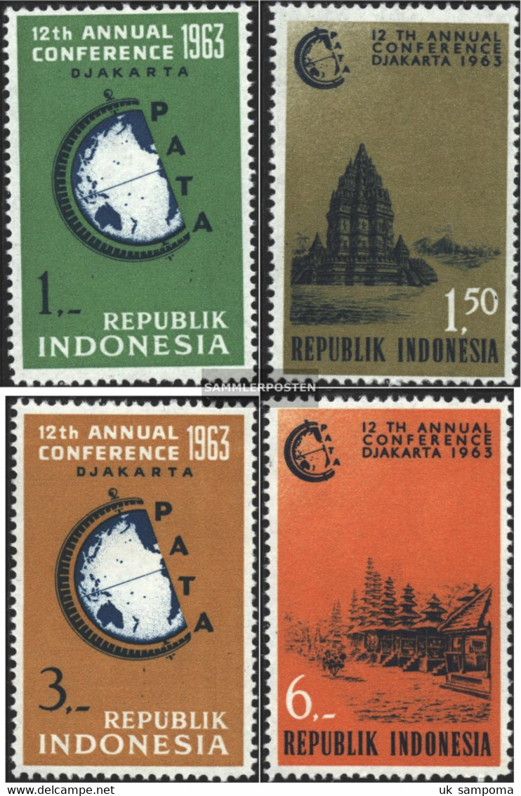 Indonesia 384-387 (complete Issue) Unmounted Mint / Never Hinged 1963 Conference Of Travel Association. - Indonesia