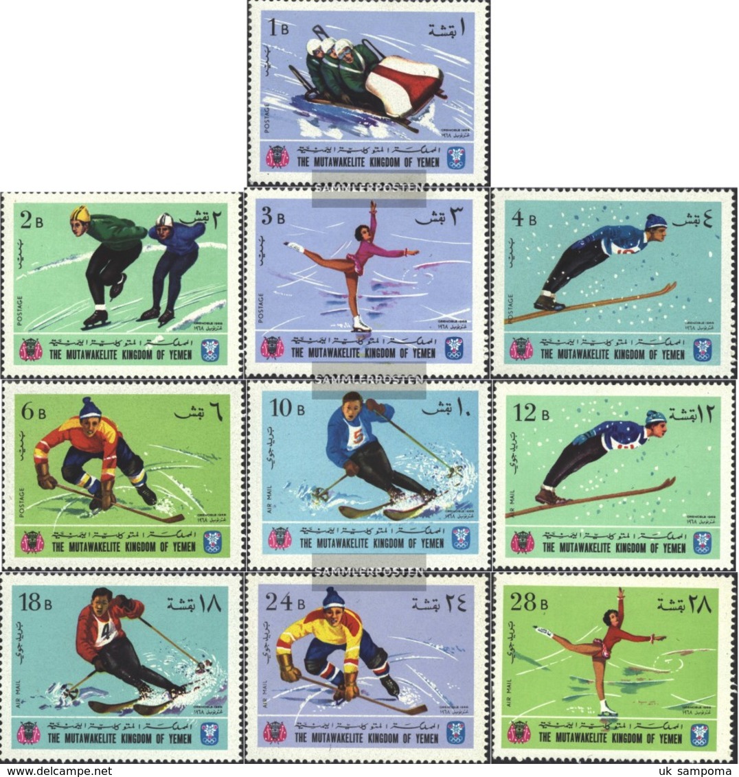 Yemen (UK) 454A-463A (complete Issue) Fine Used / Cancelled 1968 Olympic. Winter Games '68 Grenoble - Yemen