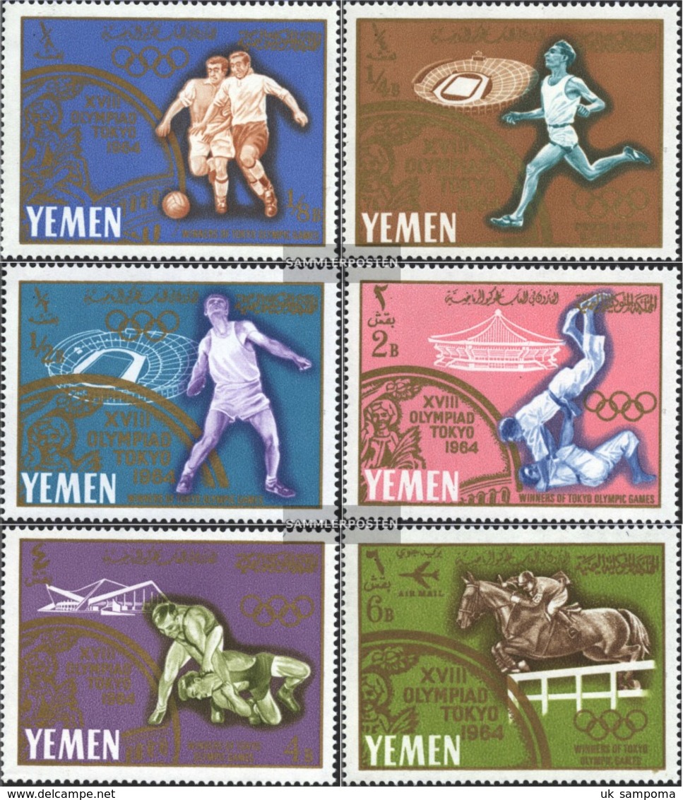 Yemen (UK) 196A-201A (complete Issue) Unmounted Mint / Never Hinged 1965 Olympic '64, Tokyo - Yemen