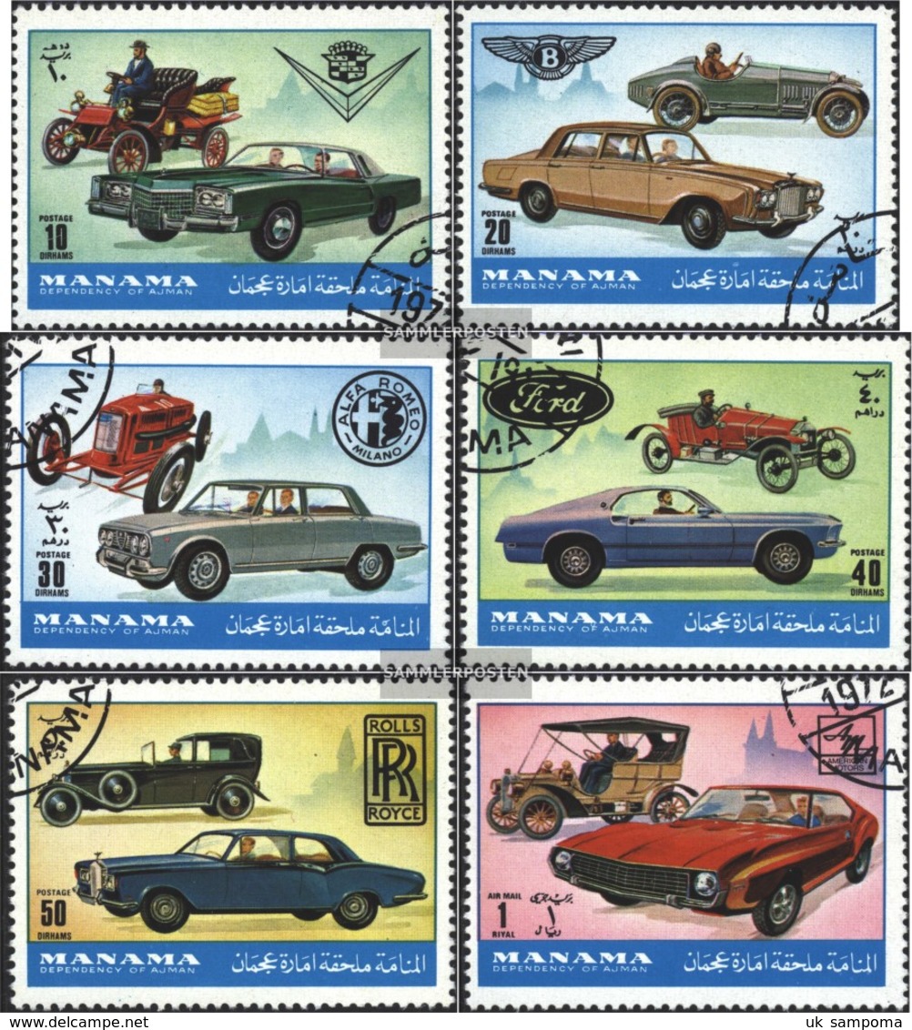 Manama 946-951 (complete Issue) Fine Used / Cancelled 1972 Automobile - Manama