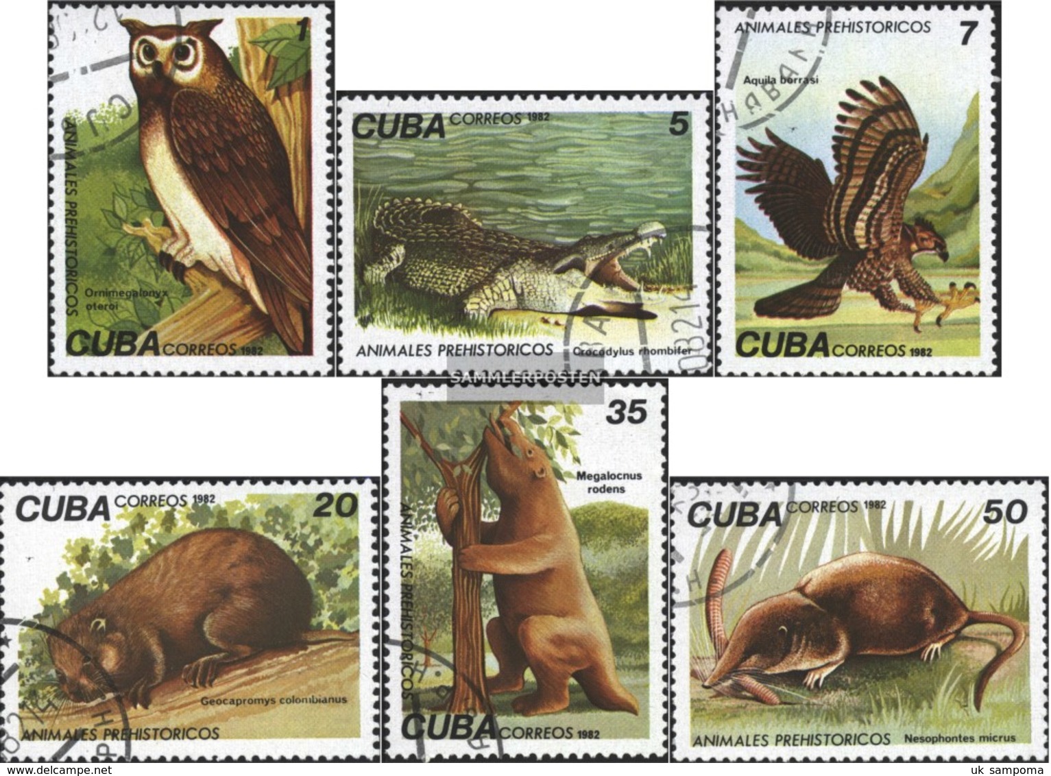 Cuba 2691-2696 (complete.issue) Fine Used / Cancelled 1982 Prehistoric Animals - Oblitérés