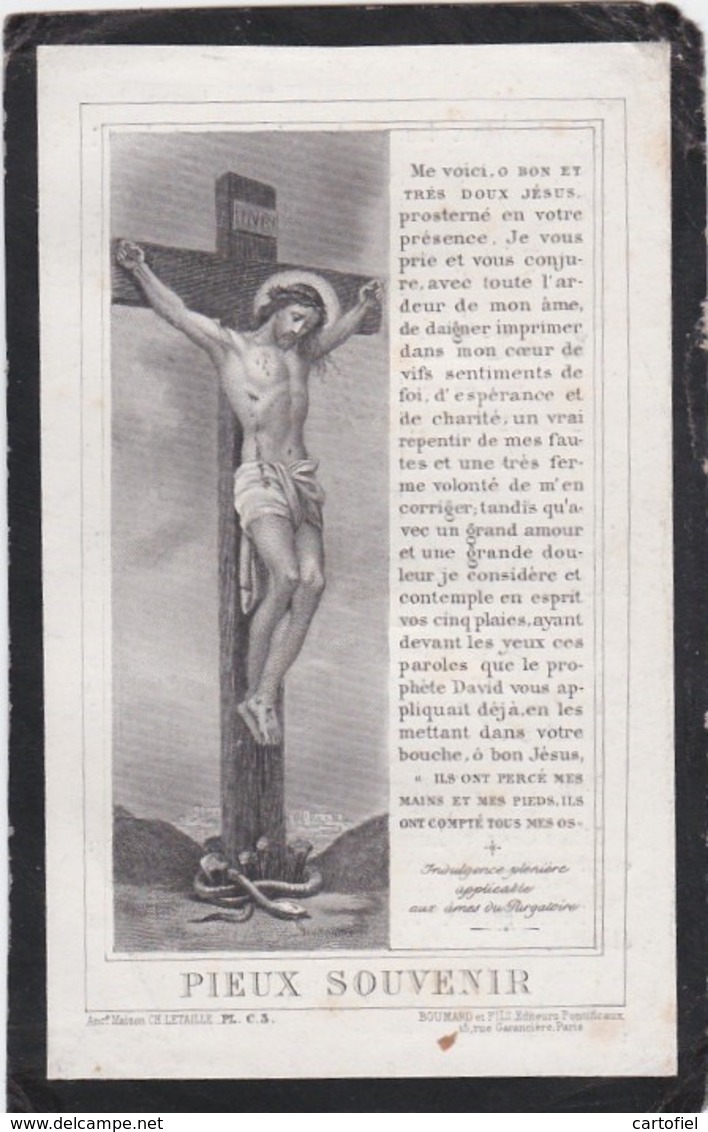 DOODSPRENTJE-PIEUSE-TONGEREN-LOUIS STRICK-HORTENSE VAN MUYSEN-JOSHEPHINE MOORS+15.02.1905-ZIE 2 SCANS - Images Religieuses