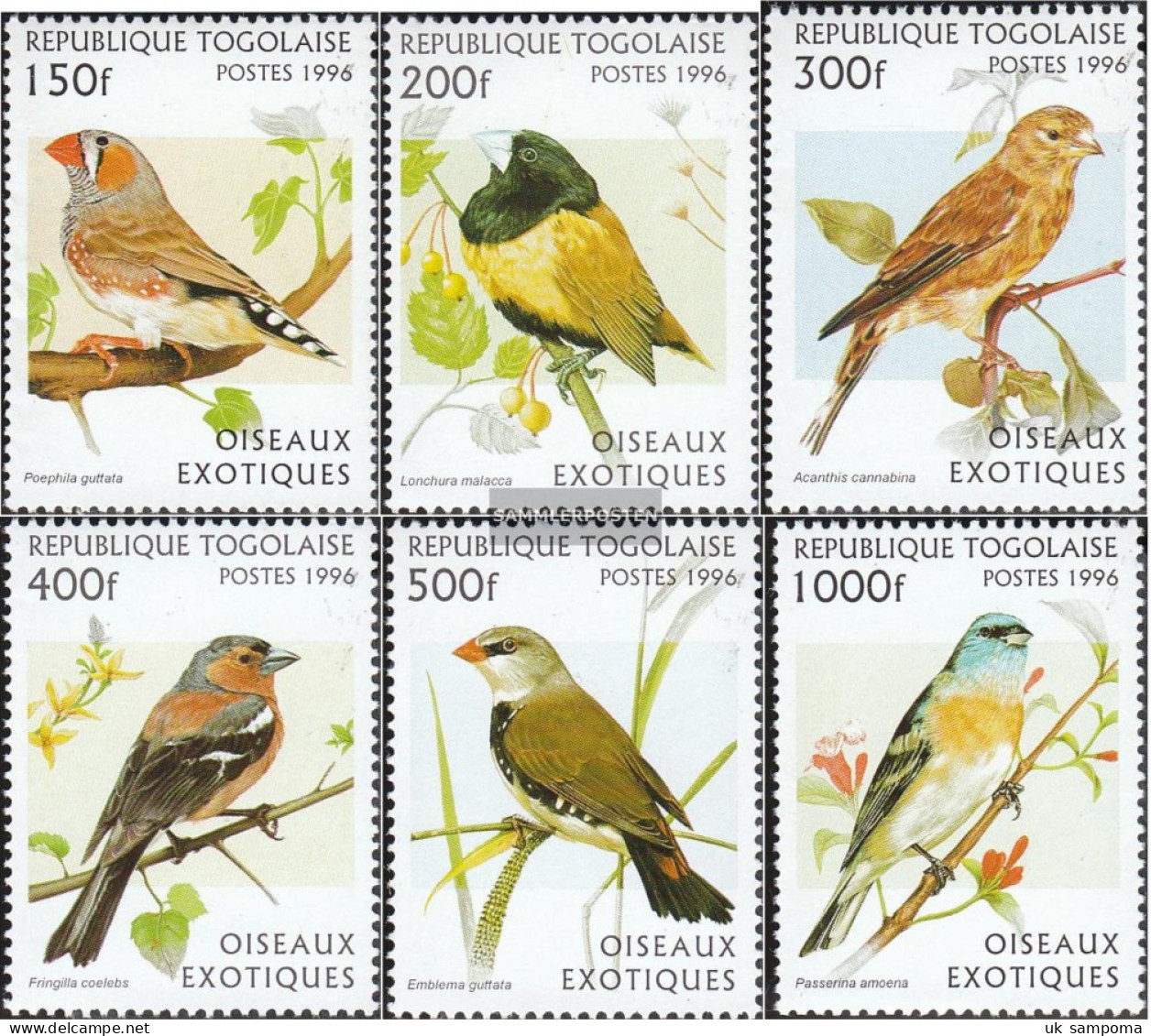 Togo 2473-2478 (complete Issue) Unmounted Mint / Never Hinged 1996 Birds - Togo (1960-...)