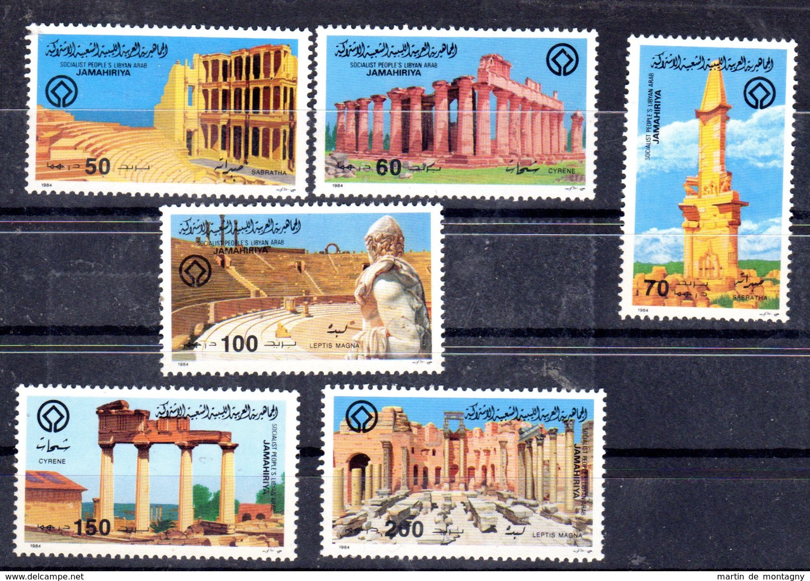 10.2.1984; Patrimoine - UNESCO; YT 1290 - 1295; Neuf **, Lot 52002 - Libia