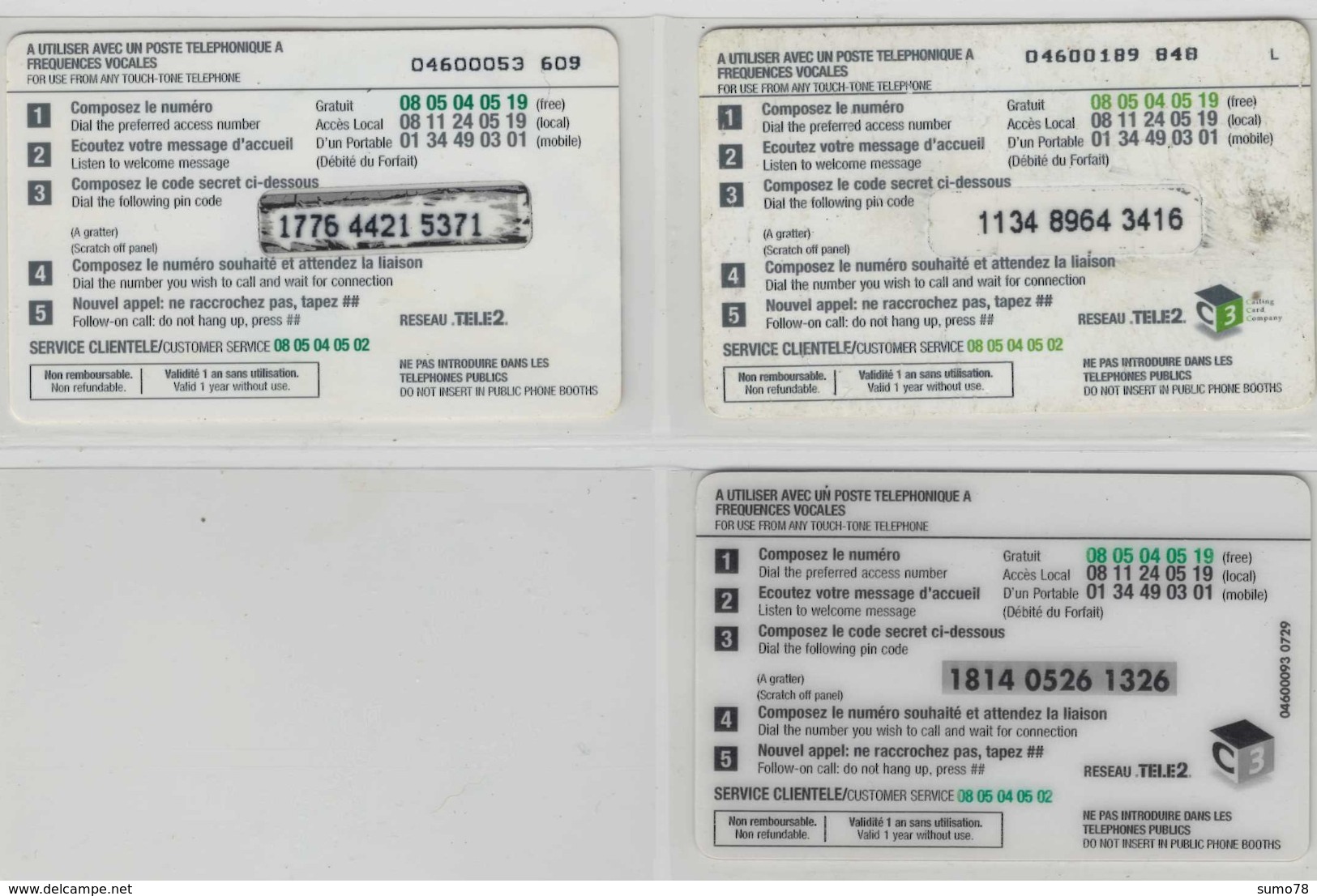 Lot De 3 Cartes Prépayées Différentes - ECONOTEL MAGRHEB EXTRA   -  Prépaid  - (valeur Et/ou Verso  Différent) - Andere & Zonder Classificatie