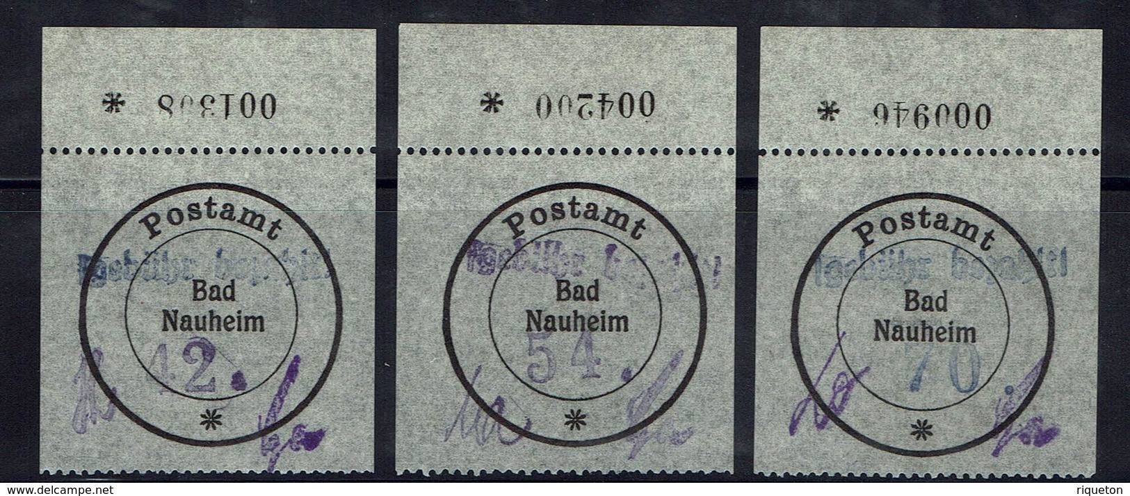 Allemagne - 1946 - Timbres Locaux 1-3 - Bad Nauheim - Verso XX - Réimpressions - TB - - Autres & Non Classés