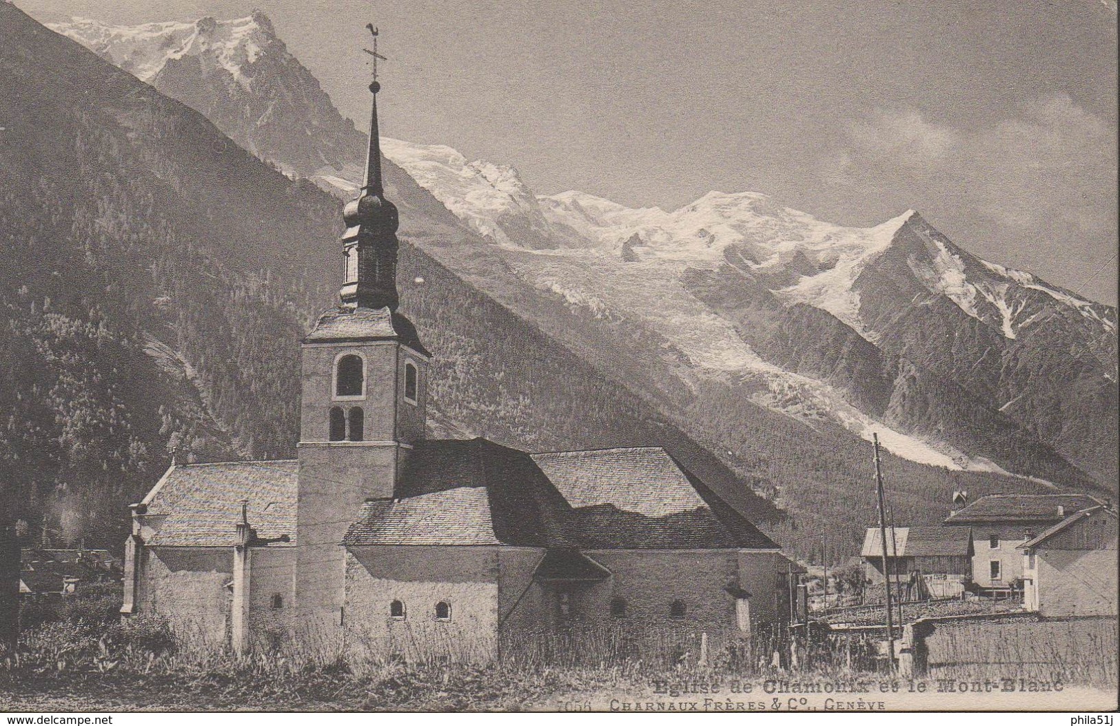 CHAMONIX  "74" __   EGLISE DE CHAMONIX ET LE MONT-BLANC - Chamonix-Mont-Blanc