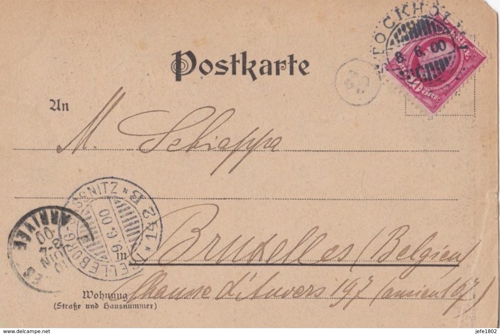 Postkarte - Grüss Aus Stockholm 7-6-00 (Liebes Letter !) - ... - 1855 Voorfilatelie