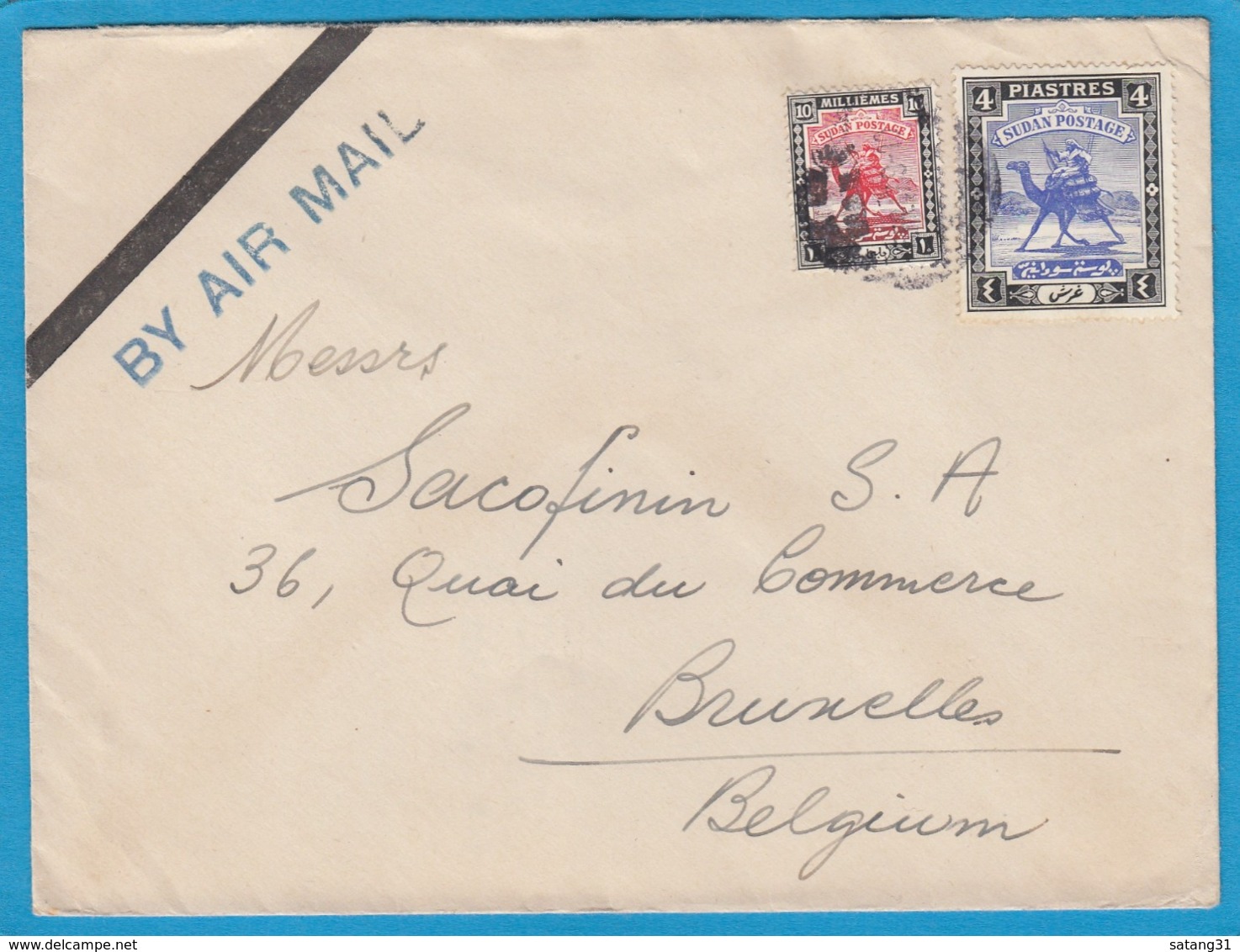 LETTRE DE PORT SOUDAN POUR BRUXELLES. - Sudan (...-1951)